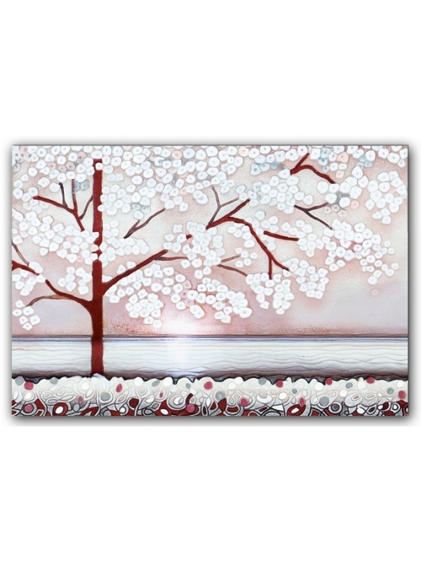 Quadro La Prima Luce 80 X 55 Rosa Cartapietra Oggettisticacasa